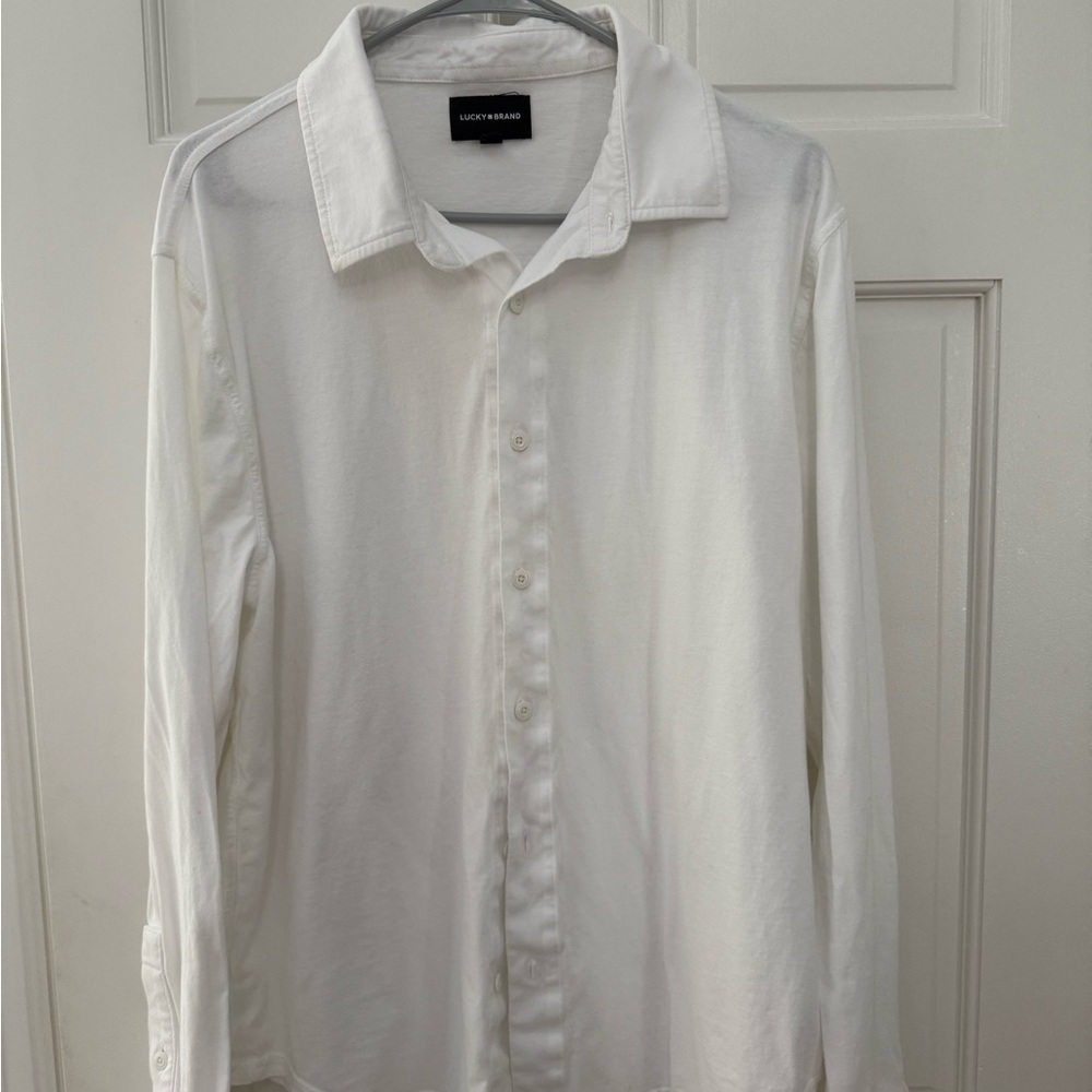 Lucky Brand Men's Crisp White Button Down Shirt